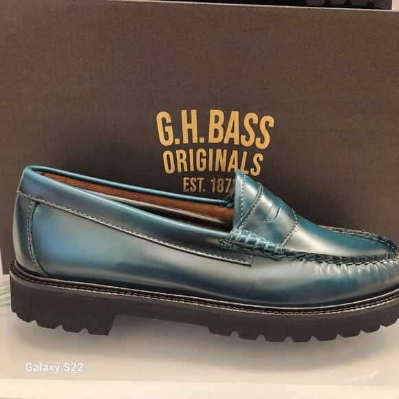 G.H. Bass & Co. Shoes - GH Bass Originals Whitney Candy Lug Loafers. NIB. Deep Aqua. Size 8